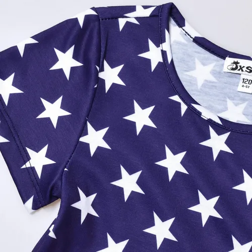 Vista 3 de Vestidos de unicornio para niñas, ropa casual de manga corta con vuelo de verano para niñas