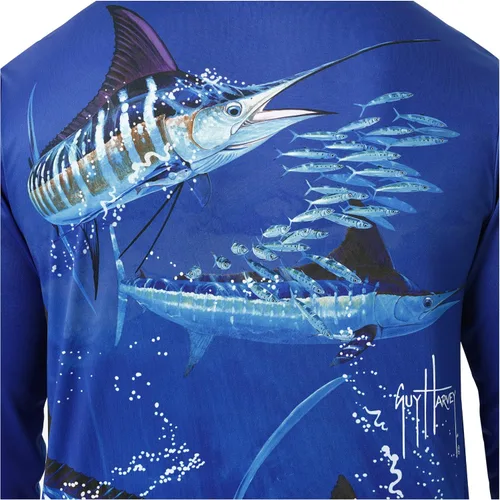 Vista 5 de Guy Harvey Camiseta de manga larga para hombre con protección solar UPF 30+
