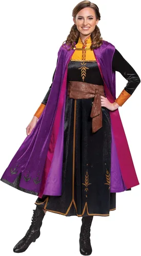 Vista 4 de Disney Frozen 2 Deluxe - Disfraz de Anna para mujer, Multi
