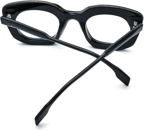 Vista 5 de HEPIDEM Marco de gafas de acetato en polvo para mujer, gafas ópticas ovaladas vintage