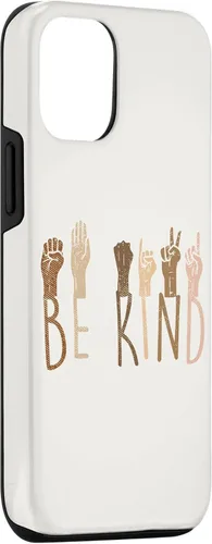 Vista 3 de Funda de regalo BLM para iPhone 14 Be Kind Hands Melanina Black African Pride BLM