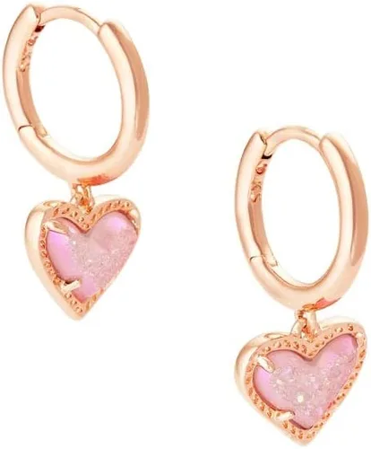 Vista 12 de Kendra Scott Ari Aretes de botón en forma de corazón para mujer, joyería de moda ORO - BRILLANTE AQUA DRUSY
