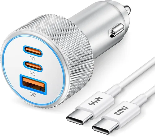 Vista 10 de Cargador de coche tipo C súper rápido de 67 W y 3 puertos USB C para Samsung Galaxy S25 S24 S23 S22 S21 Ultra, iPhone 17/Air/16/15 Pro Max, Android