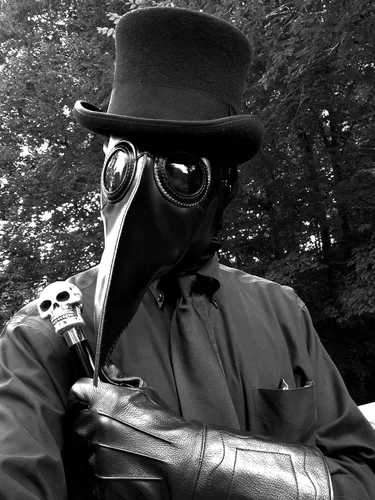 Vista 4 de Raxwalker Plague Doctor Mask Retro Leather Steampunk Halloween Costume Long Nose Bird Beak Cosplay Props