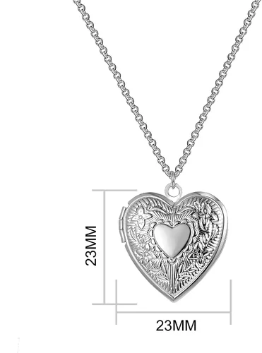 Vista 6 de Philip Jones Medallón de corazón chapado en plata, chapado en plata, No es una piedra preciosa