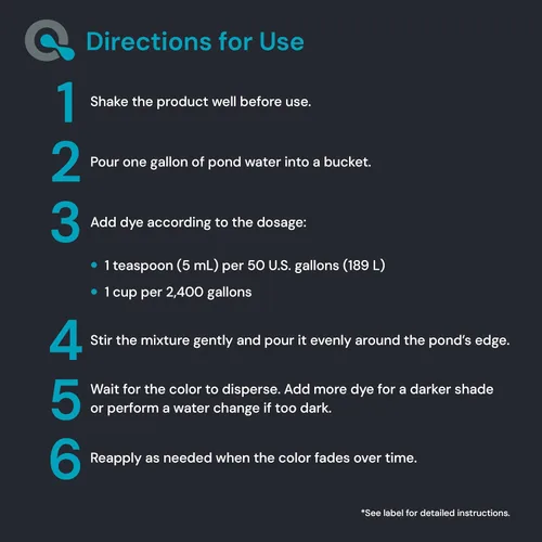 Vista 4 de Blue Pond Dye - Consigue agua de estanque hermosa y apta para peces - AquaDoc Pond Supplies