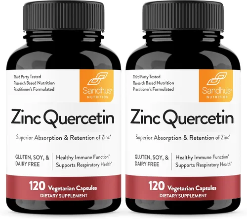 Vista 12 de Sandhu's Zinc Quercetin 60 cápsulas vegetarianas (paquete de 1) Suplementos de zinc de alta absorción para inmunidad y alergia estacional Apoyo