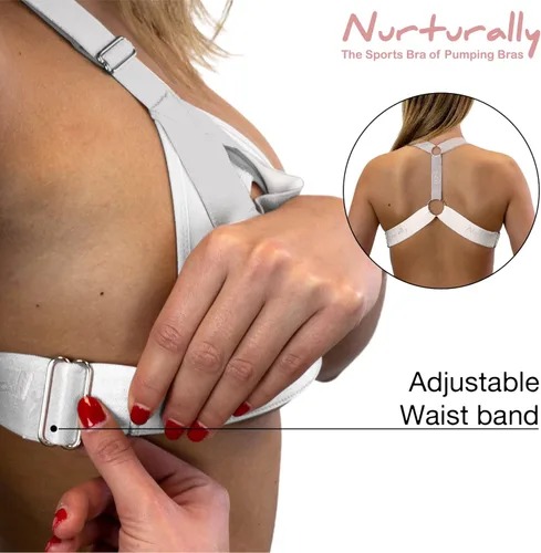 Vista 3 de Sujetador de bombeo con manos libres, para nutricional, se adapta a 36A a 46D, cómodo, ajustable, funciona con Lansinoh, Spectra, Evenflo