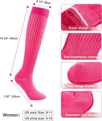 Vista 5 de Century Star Calcetines holgados para mujer, calentadores de piernas súper suaves hasta la rodilla, calcetines para botas para mujer, 9-11