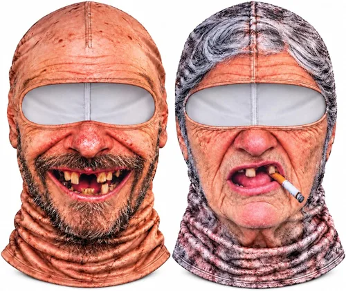 Vista 12 de Realistic Funny Ski Mask for Men Women, Old Man Frosty Face Ski Mask #A3