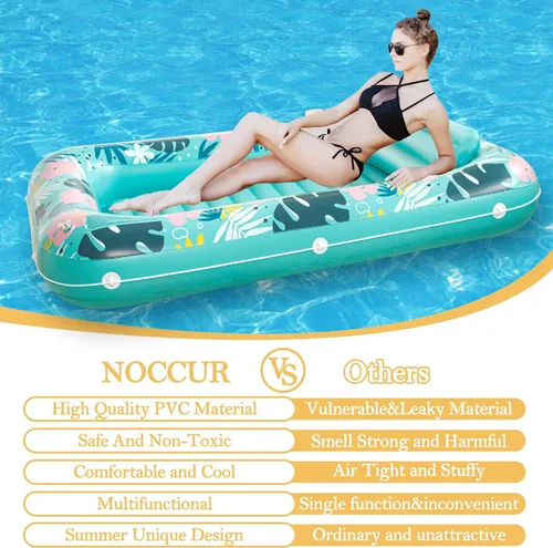 Vista 4 de NOCCUR Piscina de bronceado para adultos – Piscina de bronceado inflable – Flotadores de piscina tamaño adulto flotador de piscina tumbona