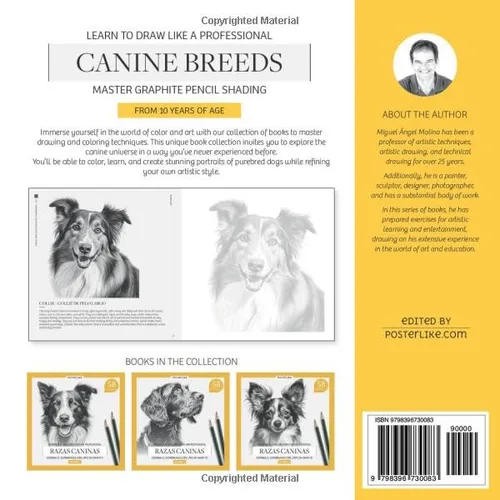 Vista 2 de Learn to draw like a professional. Canine breeds. Master Graphite Pencil Shading. Volume III Artistic Drawing Workbook for all ages. Portray and