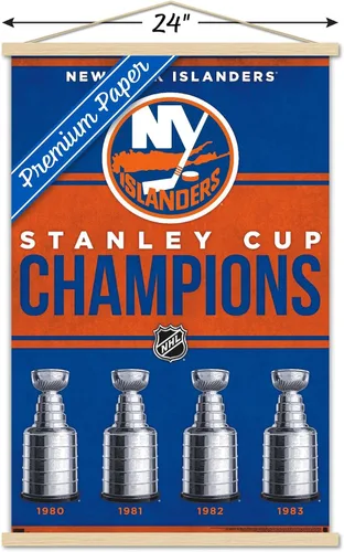 Vista 3 de Trends International NHL New York Islanders - Póster de pared con marco magnético