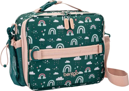 Vista 21 de Bentgo Bolsa de almuerzo con estampado para niños, doble aislamiento, reutilizable, para niños de más de 3 años, correa ajustable; sostiene