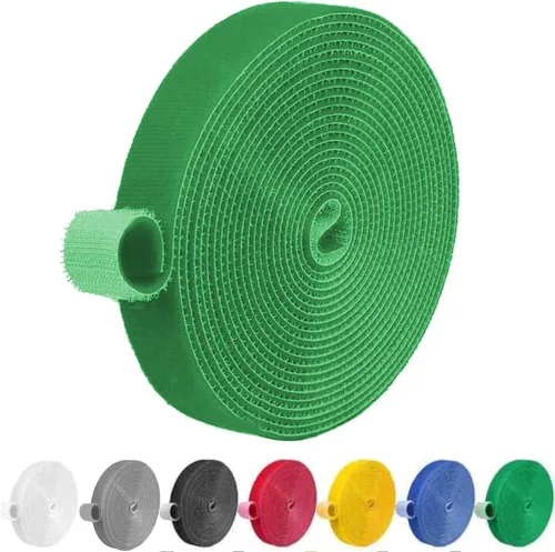 Vista 9 de IFNOW Cinta de Gancho y Bucle de 32 Pies Cinta de Sujeción Reutilizable Bridas para Cables de Doble Cara de Gancho y Bucle Gestión de Cables