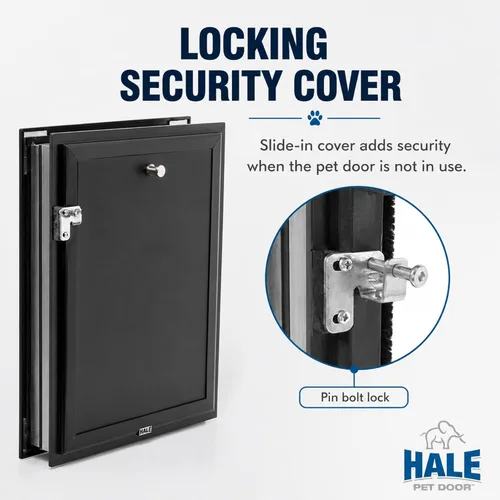 Vista 4 de Modelo de puerta Puertas para gatos y perros Solapas de vinilo dobles de bajo consumo Cubierta de seguridad de bloqueo Requiere instalación