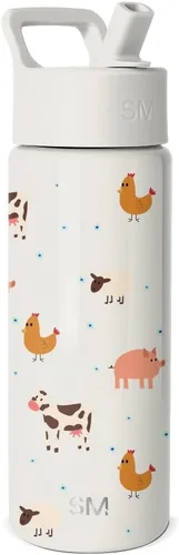 Vista 14 de Simple Modern - Botella de agua para niños y vaso para niños pequeños, 14 onzas, lazos Insulated Stainless Steel Toddler Water Bottle, Kids