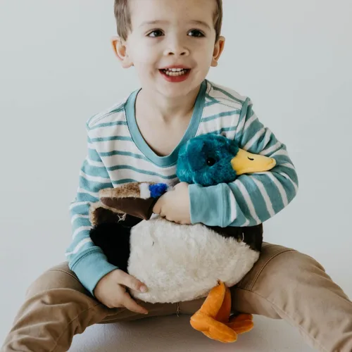 Vista 3 de The Petting Zoo Peluche de pato, regalos para niños, animales salvajes de la vida silvestre, juguete de peluche de pato, 12 pulgadas