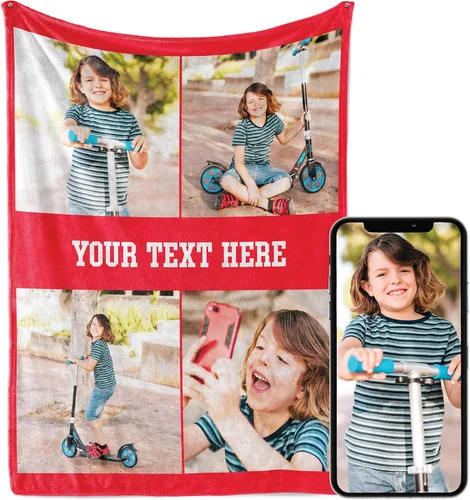 Vista 18 de Manta personalizada con imagen, se envía al día siguiente, impresa en Estados Unidos, manta de fotos personalizada, colores vibrantes, suave