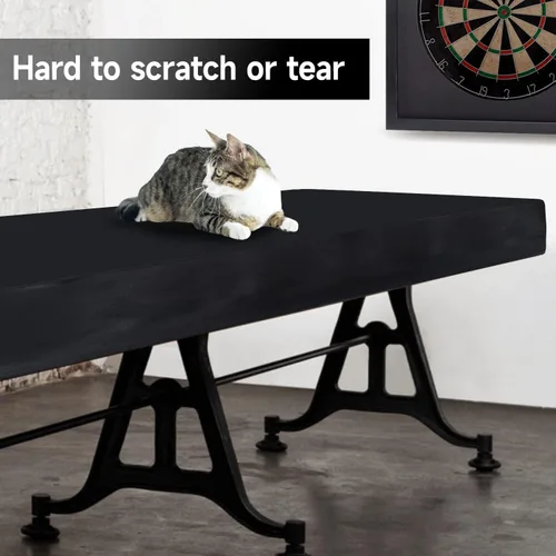 Vista 5 de GSE Games & Sports Expert 12' Cubierta de mesa de tejo de cuero sintético resistente de 12 pies en negro para accesorios de mesa de tejo Negro-12ft