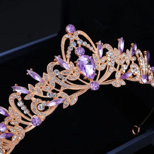 Vista 7 de Kamirola Diadema de coronas y tiaras de cristal para niñas o mujeres, fiesta de cumpleaños, boda, graduación, novia, Navidad, San Valentín, TR20