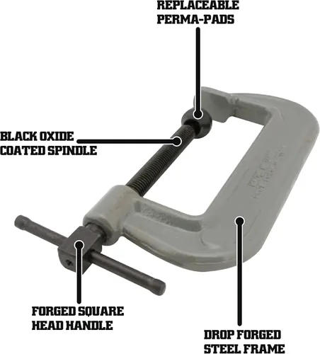 Vista 3 de Wilton Brute Force C-Clamp, apertura de mandíbula de 2-15/16 pulgadas, garganta de 2 pulgadas, serie 100 (modelo 103)
