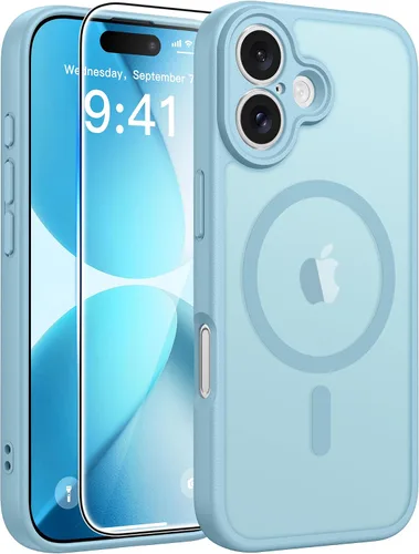 Vista 307 de FNTCASE - Funda para iPhone 16 Pro: magnética, mate, translúcida, de grado militar, protectora contra caídas, resistente, fina, duradera y a prueba