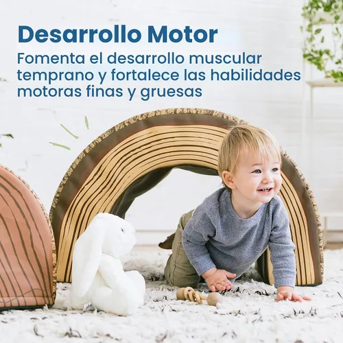 Vista 3 de ECR4Kids SoftZone - Túnel y escalador de árboles, juego para niños pequeños, chocolate, 2 piezas