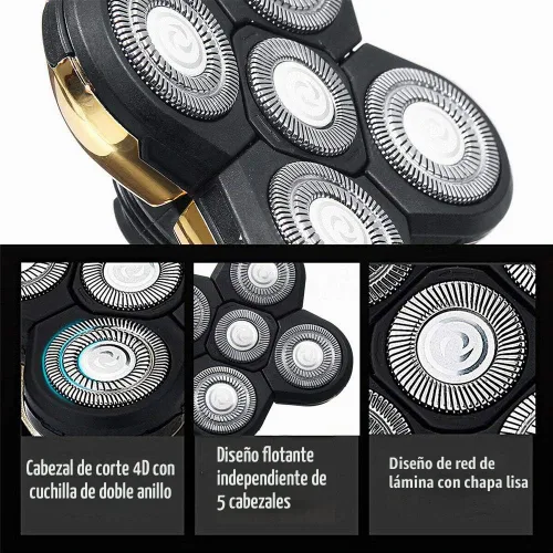 Vista 9 de 5 cabezales de afeitadora, 2 cabezales de afeitadora de repuesto para maquinilla de afeitar eléctrica, afeitadora calva, cabeza de afeitadora