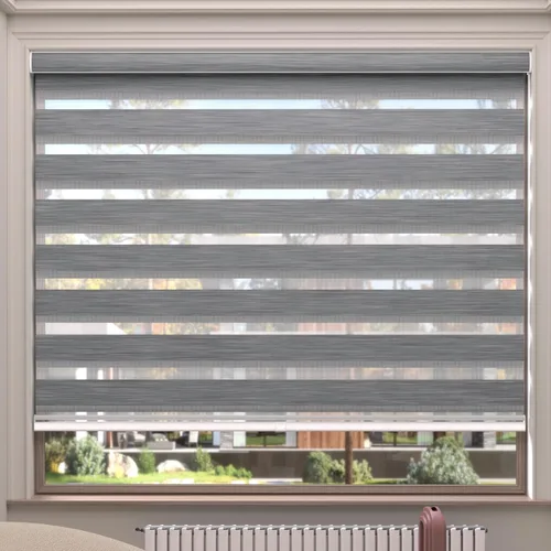 Vista 29 de MYshade Persianas enrollables de cebra opacas (85 %) con cordón para ventanas interiores, persianas de doble capa beige para dormitorio, baño, sala