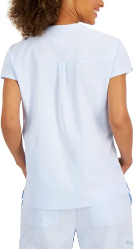 Vista 3 de Hanes Camiseta quirúrgica ComfortFit elástica con cuello mandarín para mujer