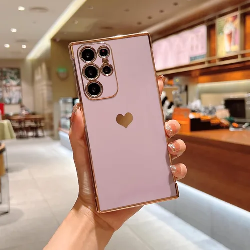 Vista 101 de phylla Funda de teléfono compatible con Samsung Galaxy A12 de 6.5 pulgadas, lindo corazón chapado en oro, elegante funda de lujo para mujer