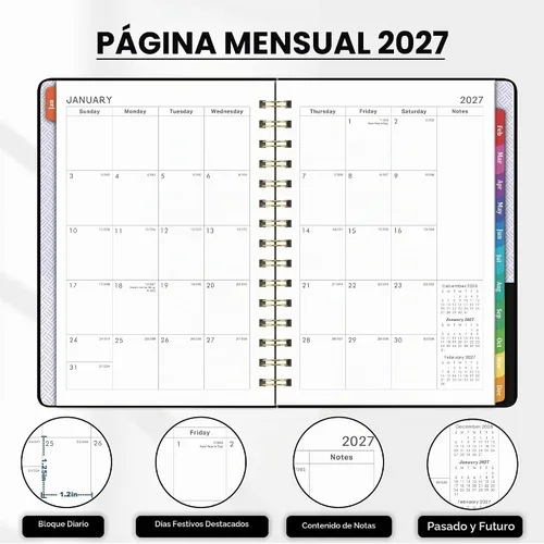 Vista 4 de Agenda 2027 – Agenda 2027 semanal y mensual de enero de 2027 a diciembre