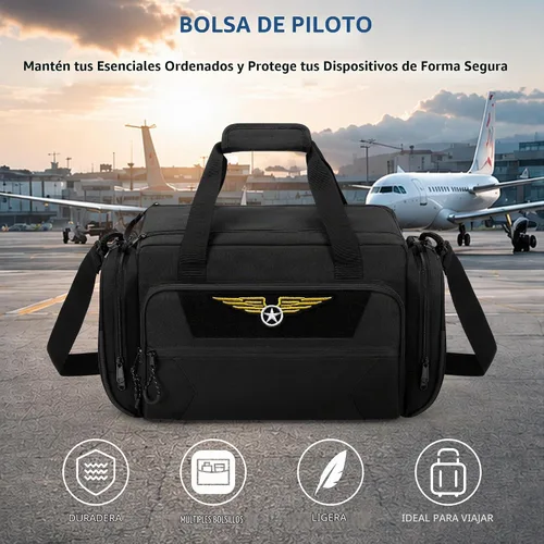 Vista 7 de Damero Bolsa de piloto, bolsa de vuelo para auriculares de aviación