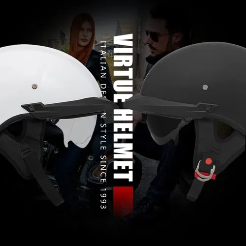Vista 6 de Casco medio de motocicleta con visera para motocicleta para hombres y mujeres, casco para adultos, patinetas, vehículos todo terreno, cruceros