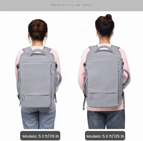 Vista 7 de Mochila de viaje Sinaliy para mujeres y hombres, Gris, Mochilas de viaje 2-Gris