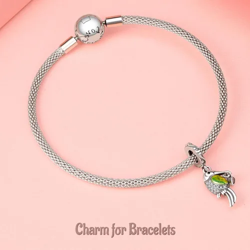Vista 4 de Annmors Dream Catcher Fireworm Love Charm fit Bracelet 925 Sterling Silver Pendant for European Necklace Jewelry