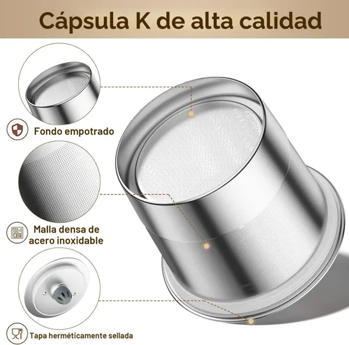 Vista 3 de RETHONE K Cup Cápsulas de café reutilizables, filtro de café de K Cup reutilizable de acero inoxidable compatible con cafeteras Keurig 1.0 y 2.0