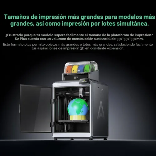 Vista 3 de Creality K2 Plus Combo - Impresora 3D de impresión multicolor con nuevo CFS 600mm/s de alta velocidad, nivelación automática completa de doble