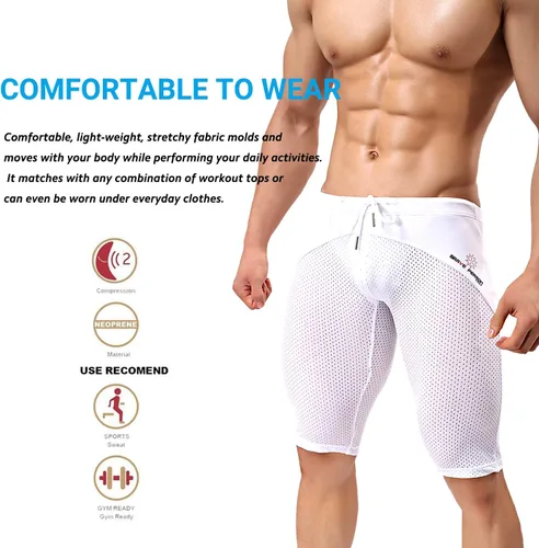 Vista 5 de MIZOK Pantalones cortos de entrenamiento de malla de secado rápido para hombre