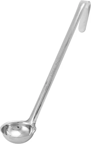 Vista 26 de Winco Cucharón de plástico de doble boquilla de una pieza, 1 onza, 13 pulgadas, cola roja