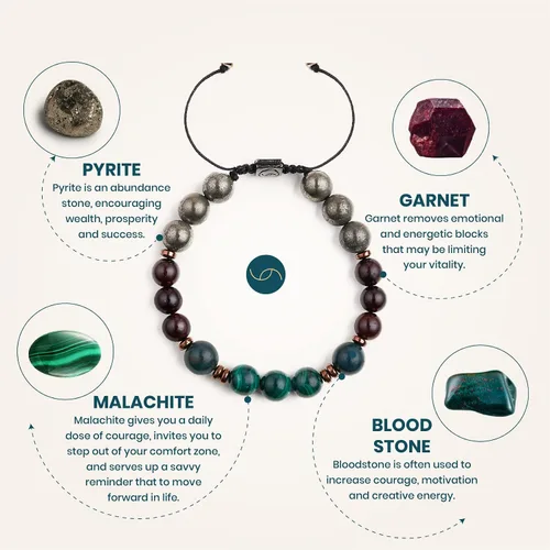 Vista 3 de Semita Pulseras de cristal curativo para hombres y mujeres