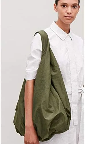 Vista 2 de Correa de hombro ancha Bolso hobo ligero Bolso de mano superior Bolso de hombro de nailon de gran tamaño para mujeres y hombres, Verde, Ocio