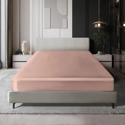 Vista 13 de MILVOWOC Sábana bajera de satén tamaño individual, color beige, 1 pieza Fitted Sheet Only, Soft Bottom, Thick Sheet, 1 Piece