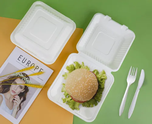 Vista 7 de Azure Zone, Concha desechable compostable de 9 pulgadas, 1 compartimento, paquete de 200, ecológica, biodegradable, hecha de fibras de caña de azúcar