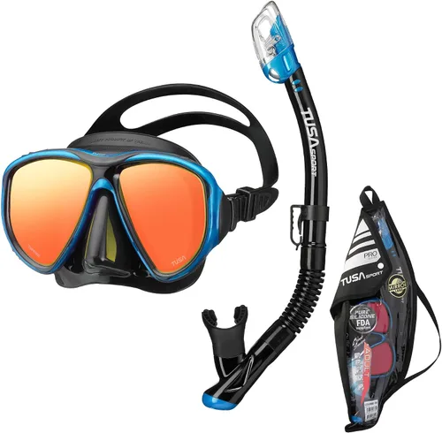 Vista 2 de TUSA Combo de máscara deportiva Powerview y snorkel seco para adultos
