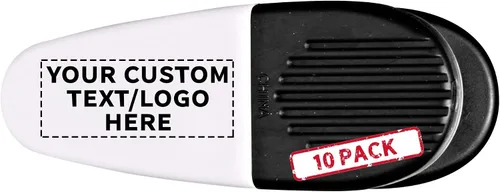 Vista 20 de Juego de 10 soportes magnéticos para notas, clip grande, plástico, color negro