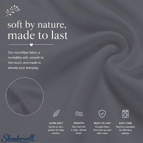 Vista 6 de SlumberWell Falda de cama con volantes, tamaño individual XL, caída de 36 pulgadas, gris oscuro Solución de almacenamiento oculto