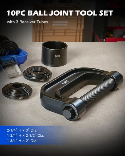 Vista 2 de Kit de prensa de rótula Orion Motor Tech, herramienta de extracción de rótula resistente con adaptadores para 4 ruedas motrices, herramienta