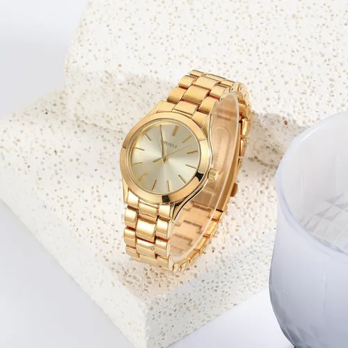 Vista 3 de BUREI Reloj de negocios para mujer con fecha de día, movimiento de cuarzo analógico, pulsera de acero inoxidable de oro plateado, reloj de moda
